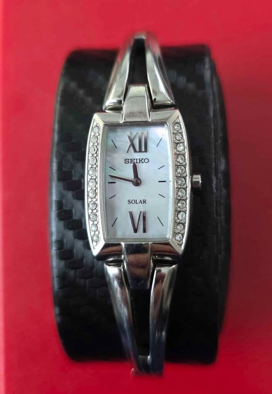Seiko SUP083 Solar Women's Watch with Swarovski Crystal Accents